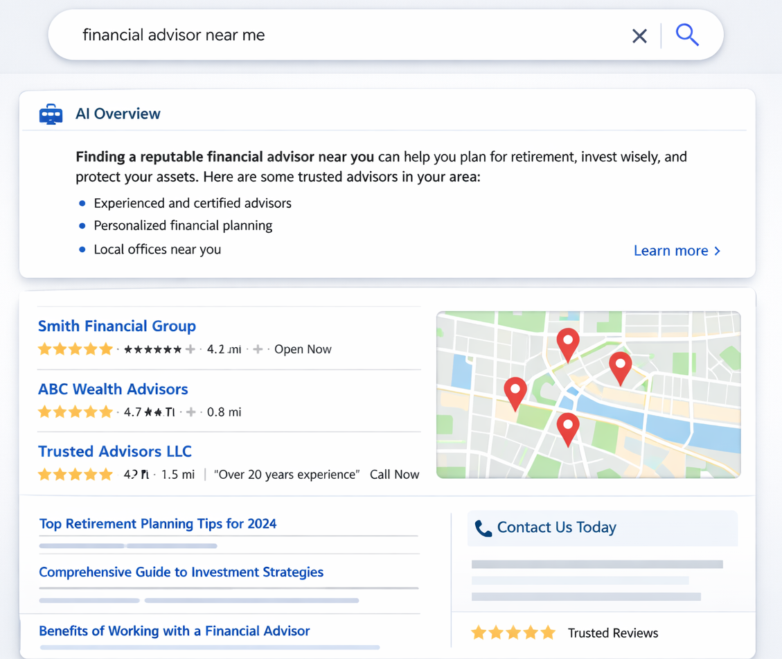 Google summary of search result page.
